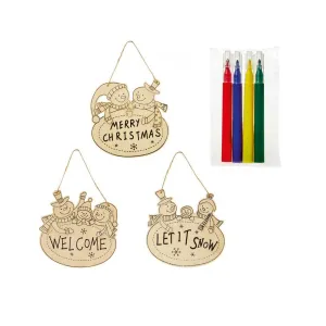 Premier 15cm Colour-Your-Own Hanging Snowman Plaque (Choice of 3)