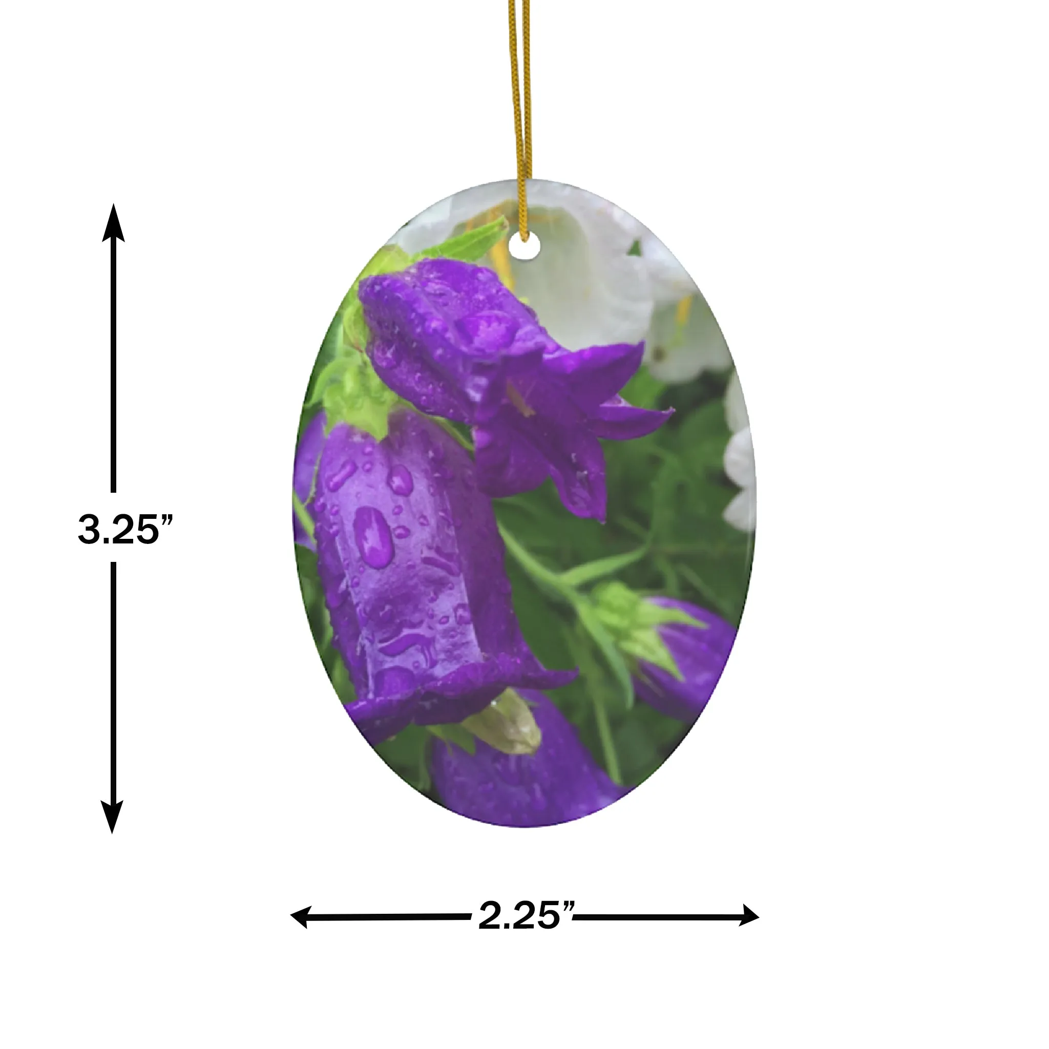 Purple Bell Flowers Ceramic Ornament by Victoria Scudder