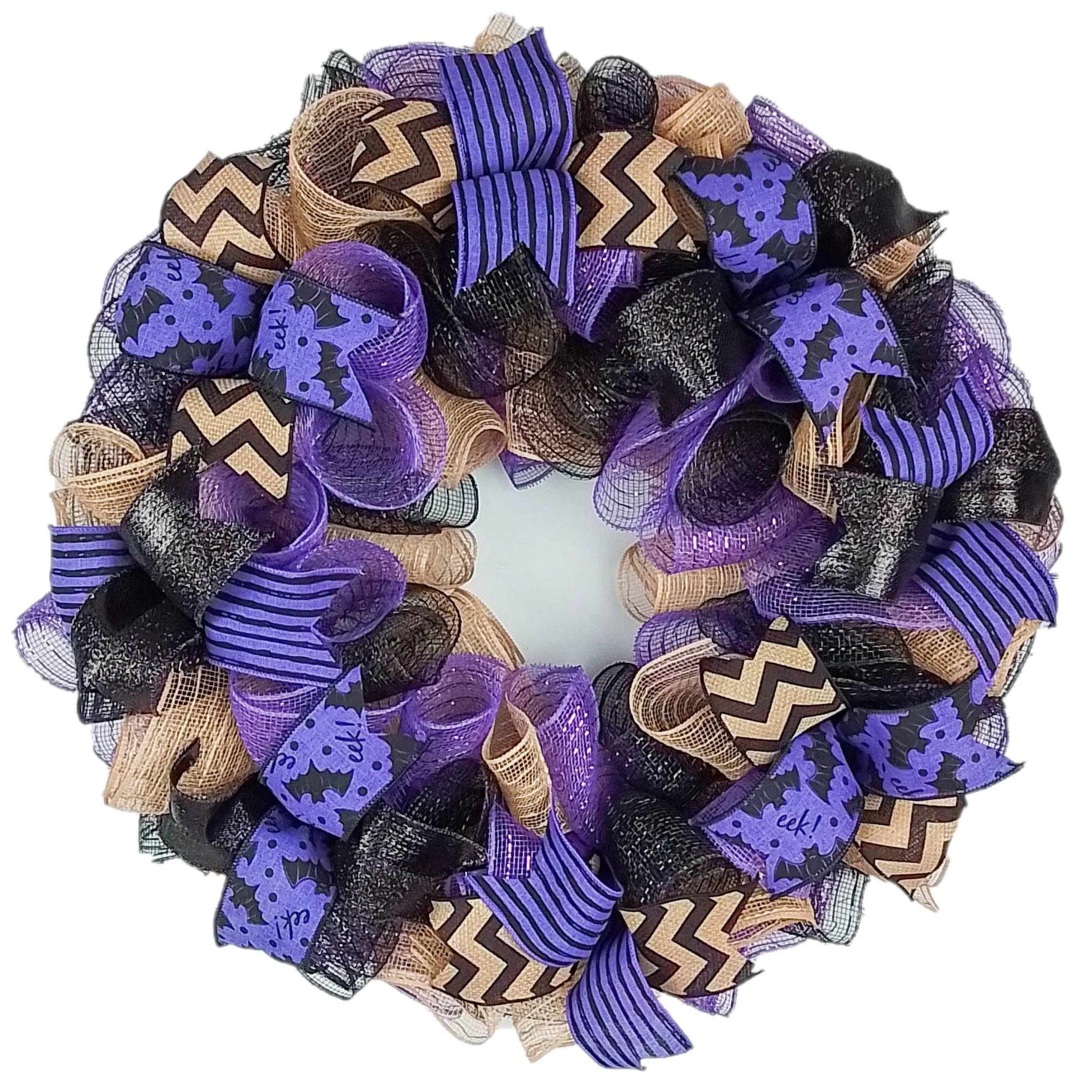 Purple Halloween Wreaths , Custom Centerpiece