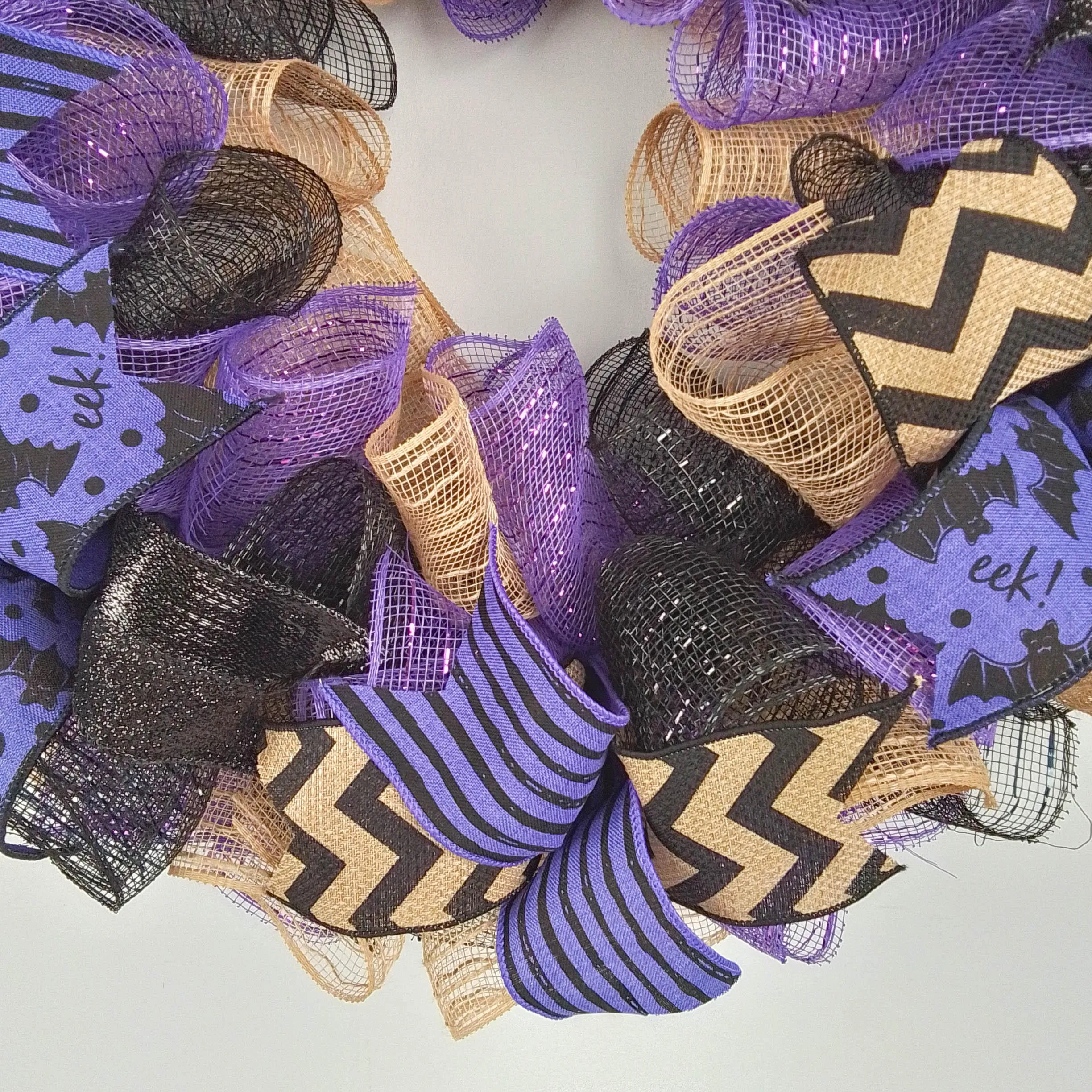 Purple Halloween Wreaths , Custom Centerpiece