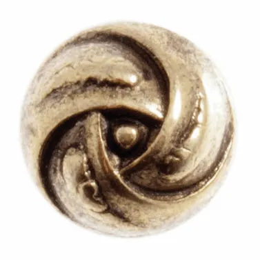 Rose Swirl Metal Shank Button - Gold