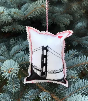 San Francisco Golden Gate Bridge Fabric Ornament