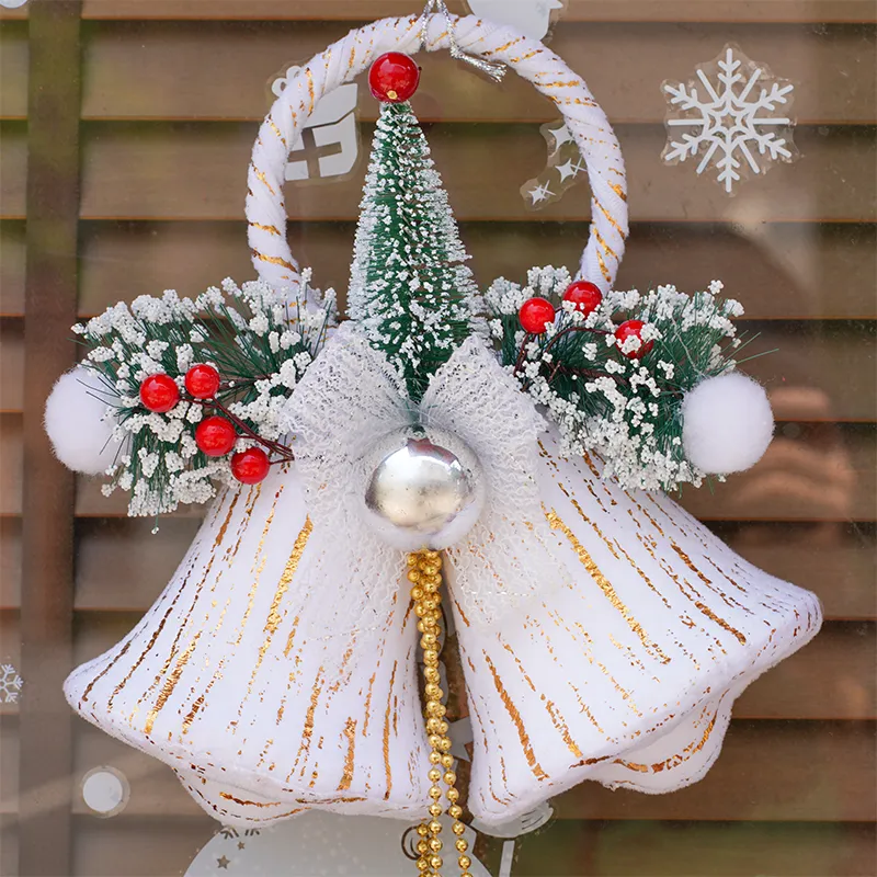 SD0199 SD0200 SD0201 Christmas Decoration Double Bells Hanging White Balls