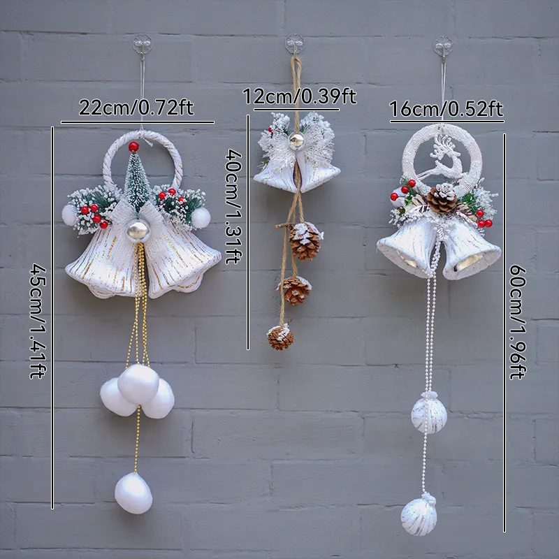 SD0199 SD0200 SD0201 Christmas Decoration Double Bells Hanging White Balls