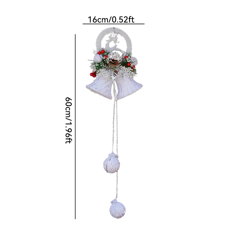 SD0199 SD0200 SD0201 Christmas Decoration Double Bells Hanging White Balls