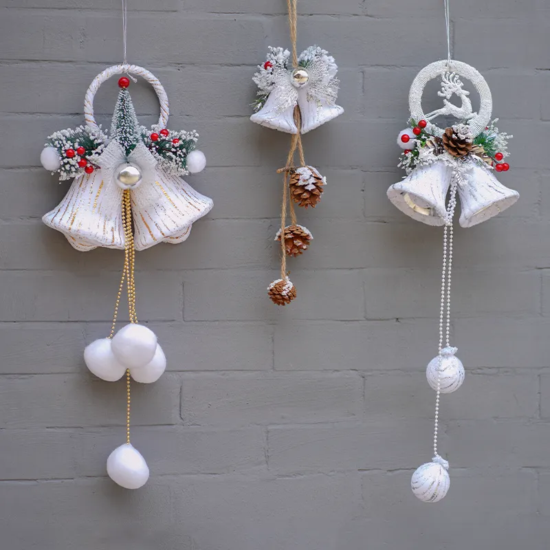 SD0199 SD0200 SD0201 Christmas Decoration Double Bells Hanging White Balls