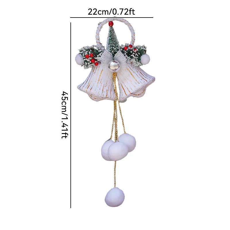 SD0199 SD0200 SD0201 Christmas Decoration Double Bells Hanging White Balls