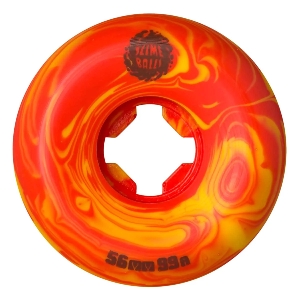 SLIME BALLS WHEELS JEREMY FISH BURGER SPEED BALLS RED/YELLOW SWIRL 99A (56MM)