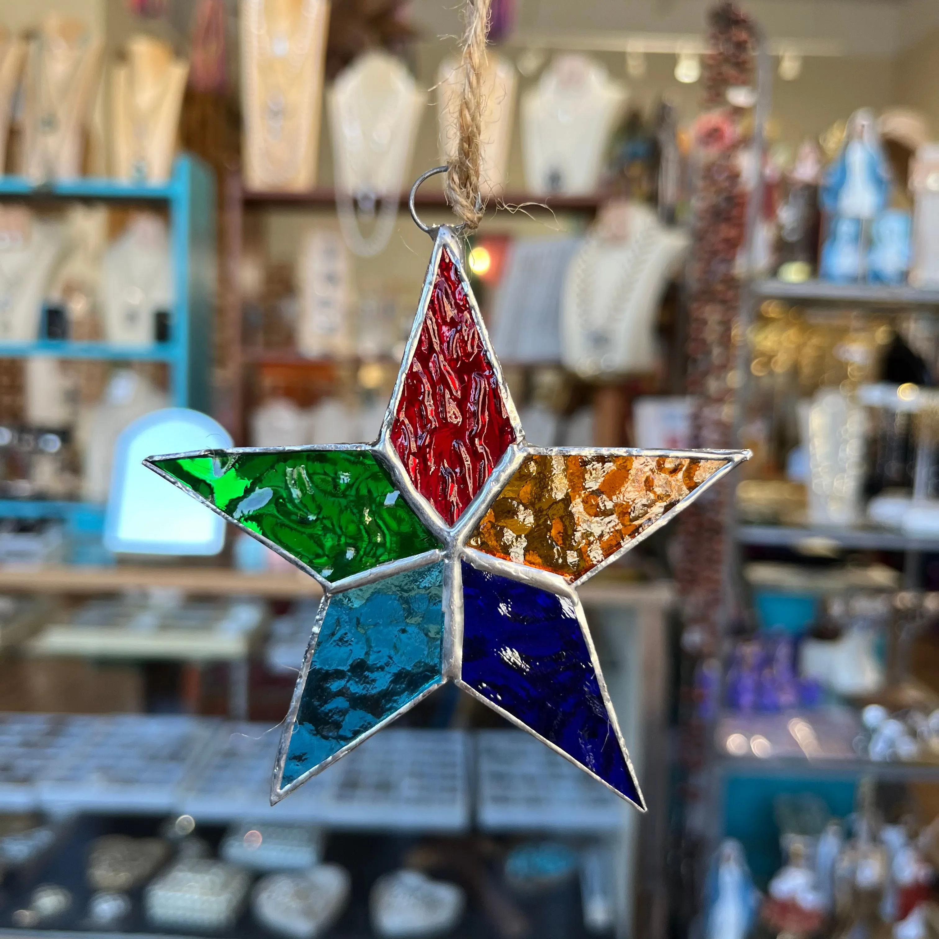 Small Flat Stained Glass Star Ornaments