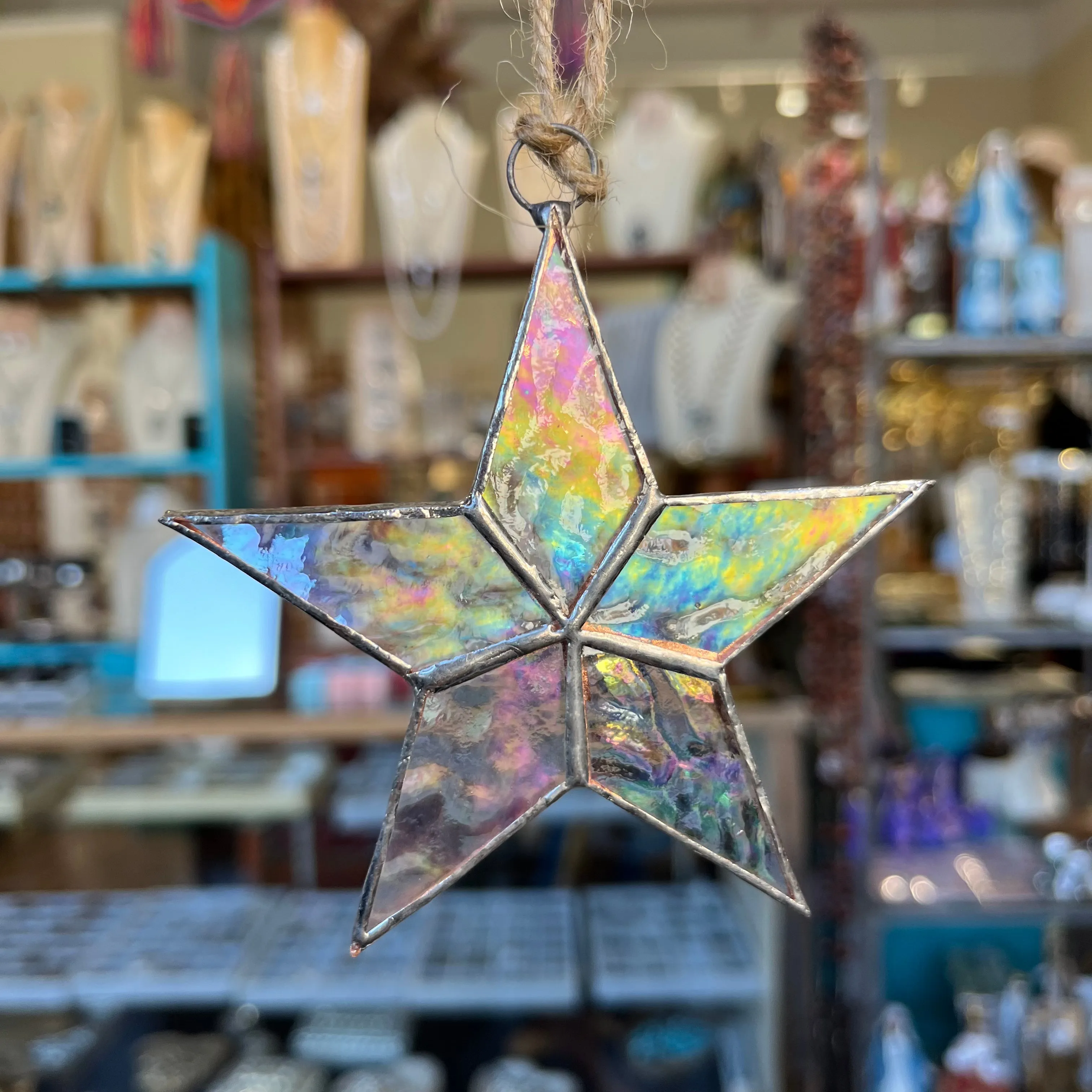 Small Flat Stained Glass Star Ornaments