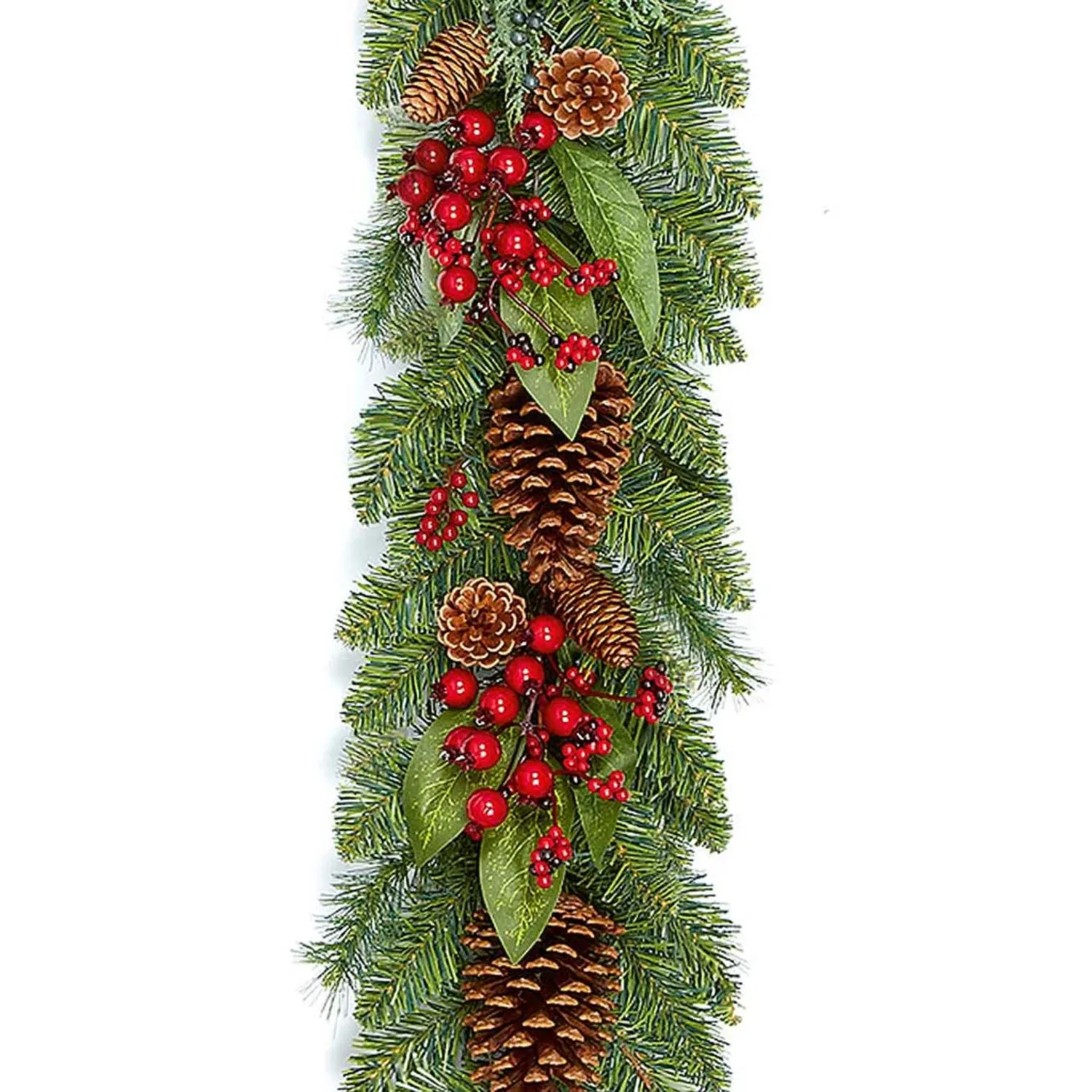 The Tree Company 180cm Natural Red Berry & Pinecone Garland