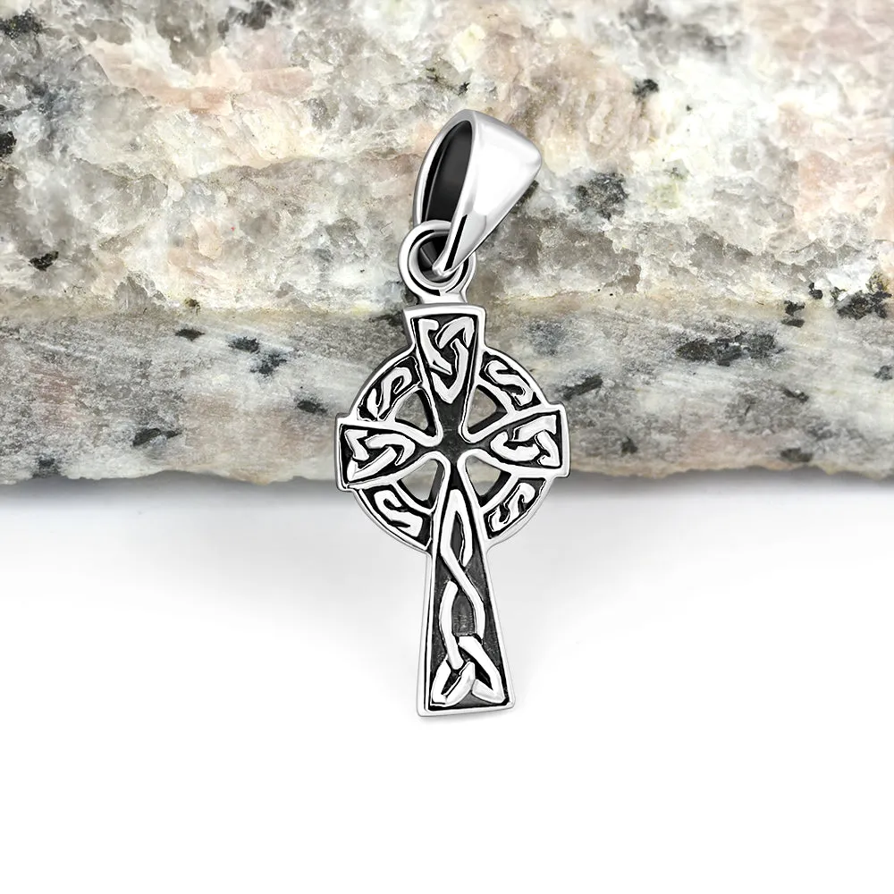 Tiny Celtic Cross Pendant Sterling Silver