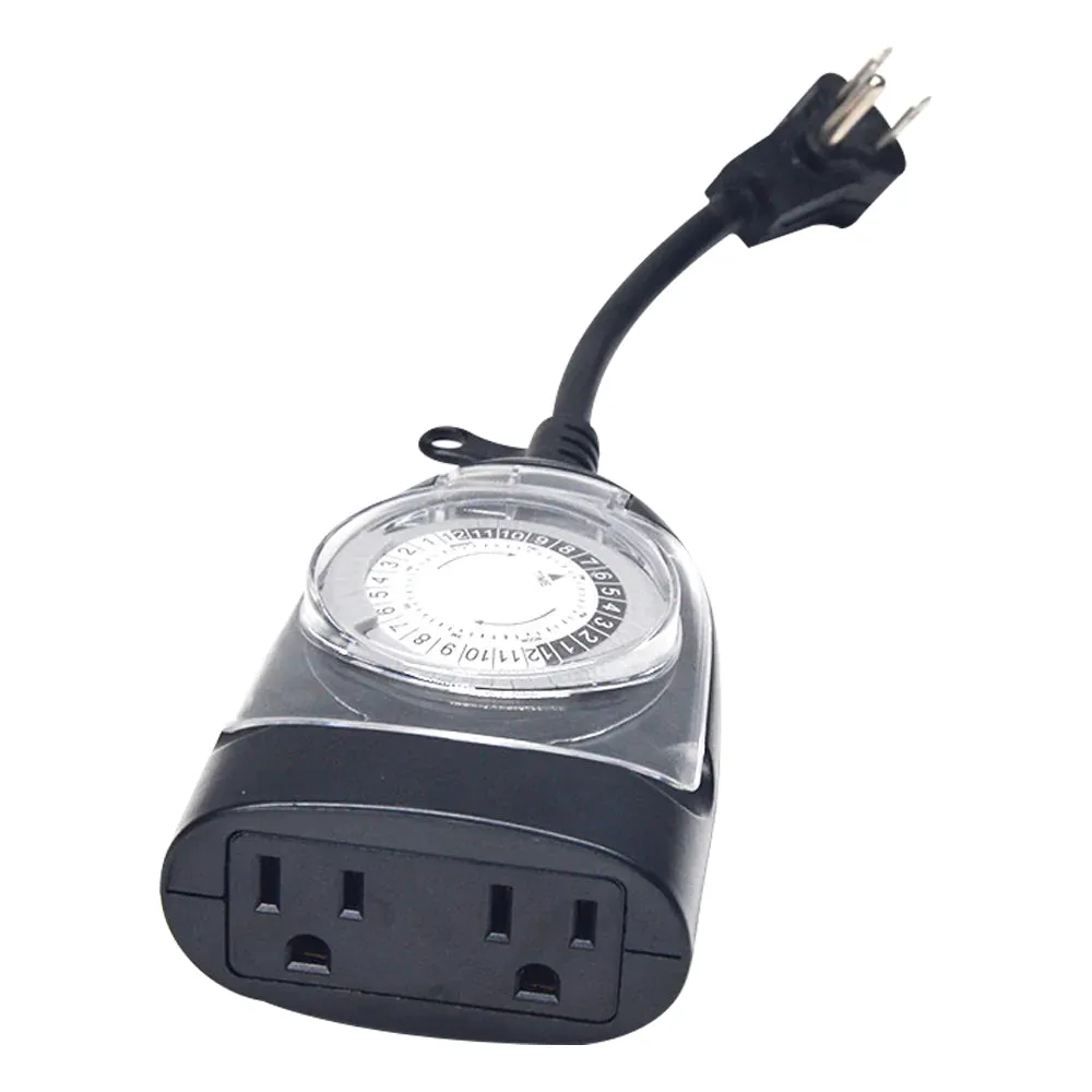 TM01 Plug In Timer Outdoor IP65 Waterproof Mechanical Clock for Garden Lights 24 Hour