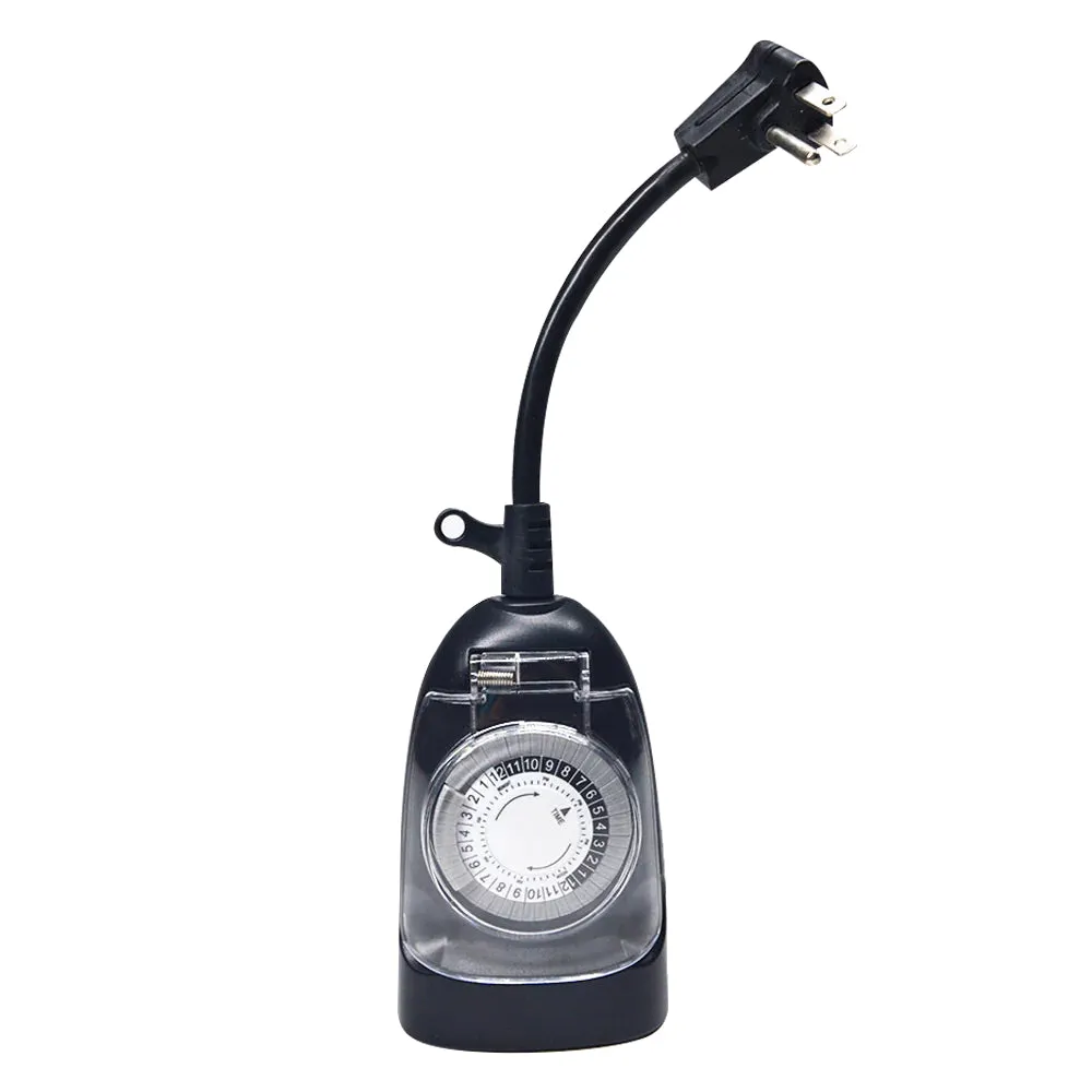 TM01 Plug In Timer Outdoor IP65 Waterproof Mechanical Clock for Garden Lights 24 Hour