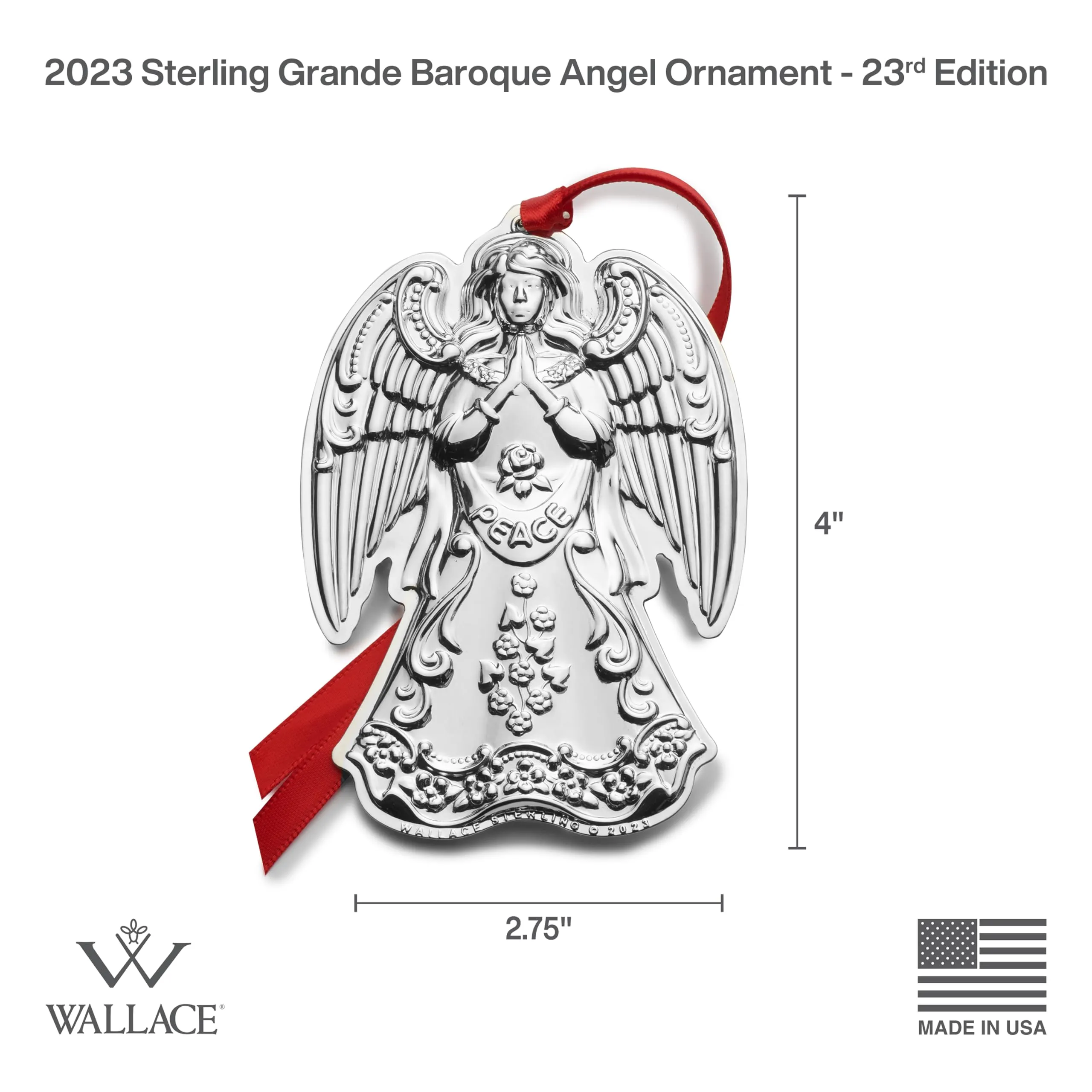 Wallace 2023 Silver Plated Sleigh Bell Ornament, 53rd Edition