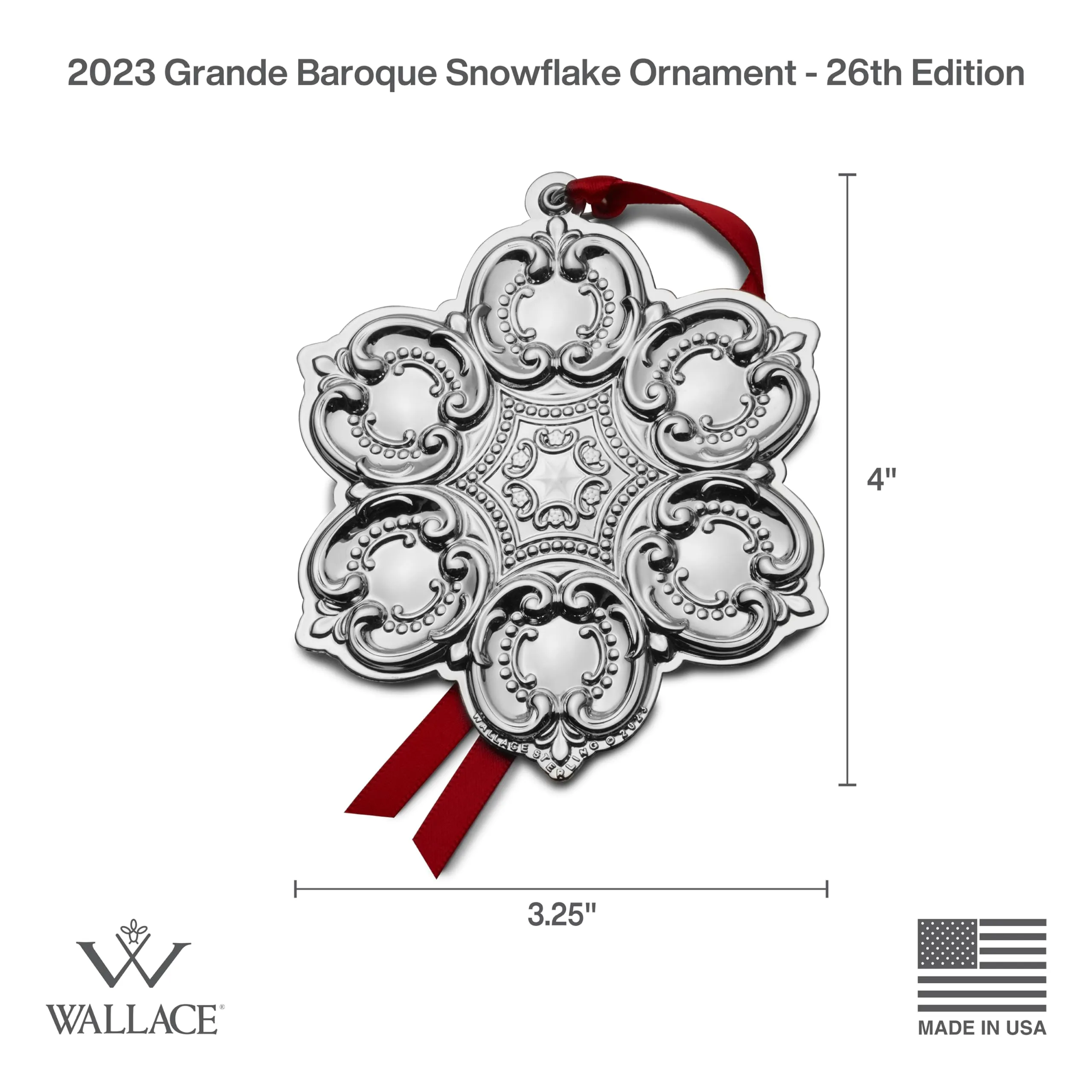 Wallace 2023 Silver Plated Sleigh Bell Ornament, 53rd Edition