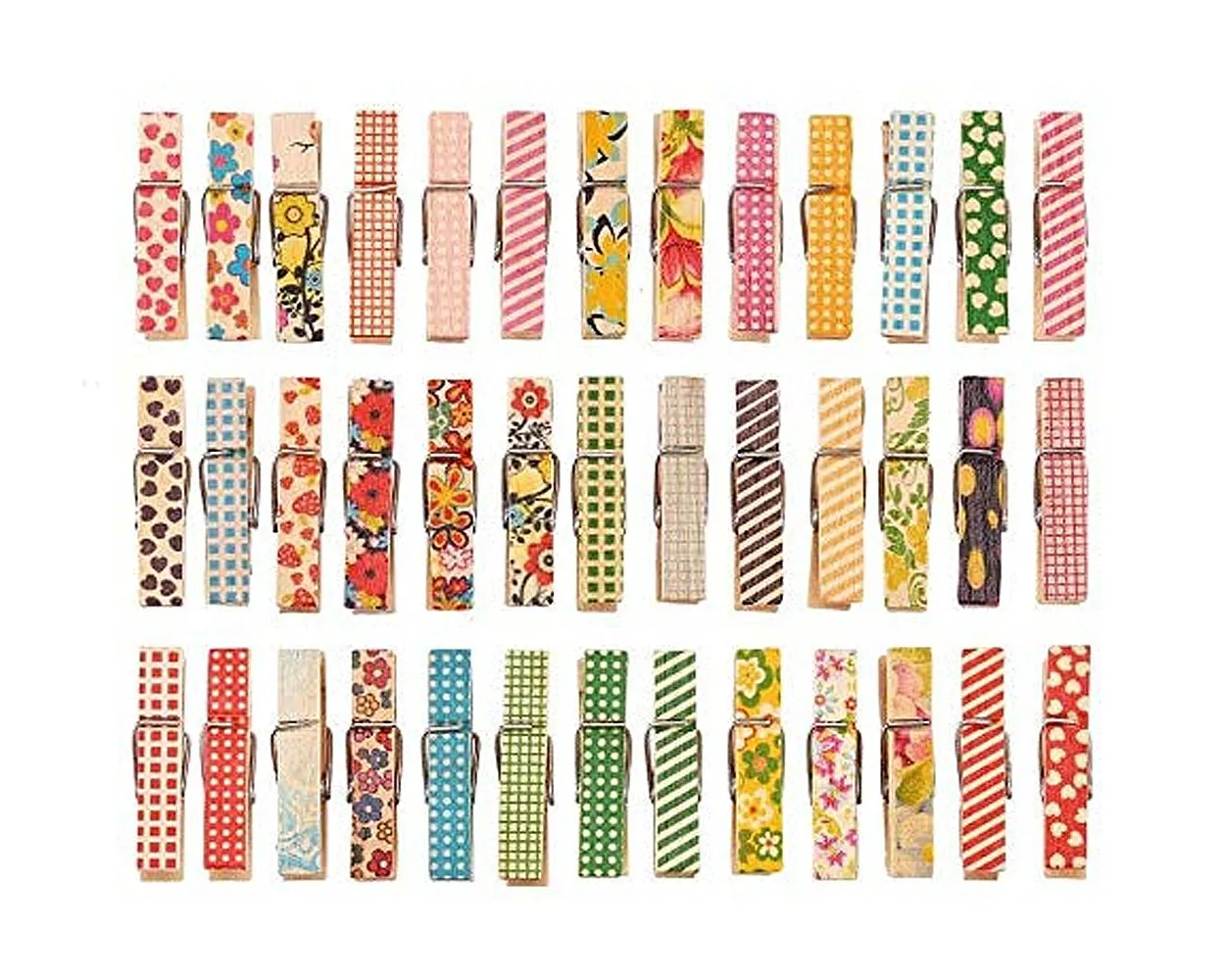 Wooden Photo Clips with String 100 Pieces Craft Clips Photo Pegs